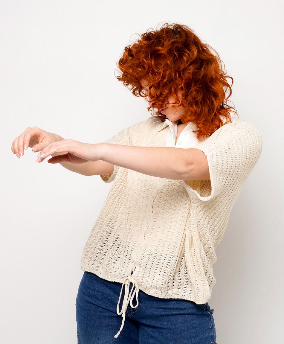 Sweater mujer tejido lazo