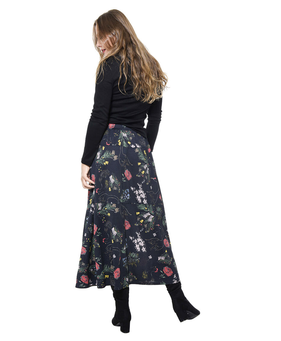 Falda pisos estampada