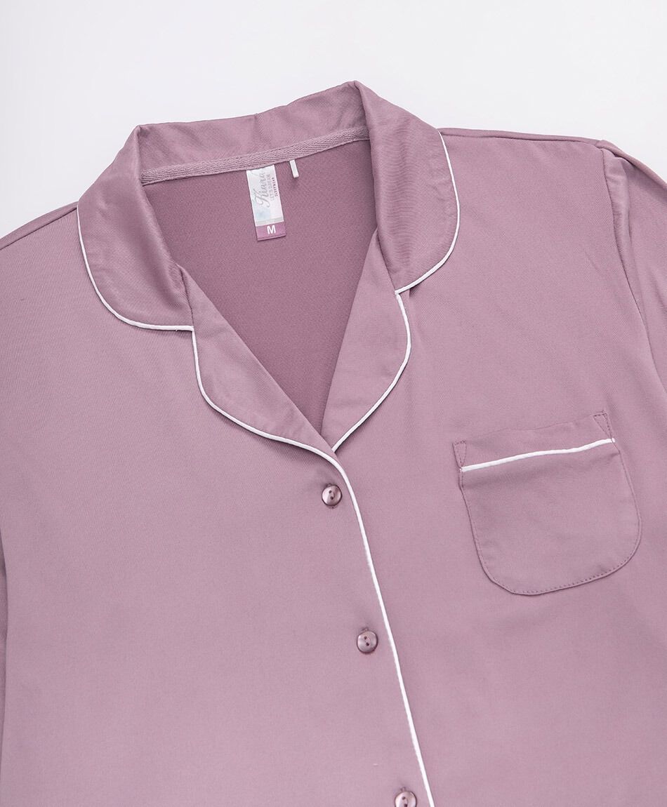 Pijama mujer camisero rosado oscuro