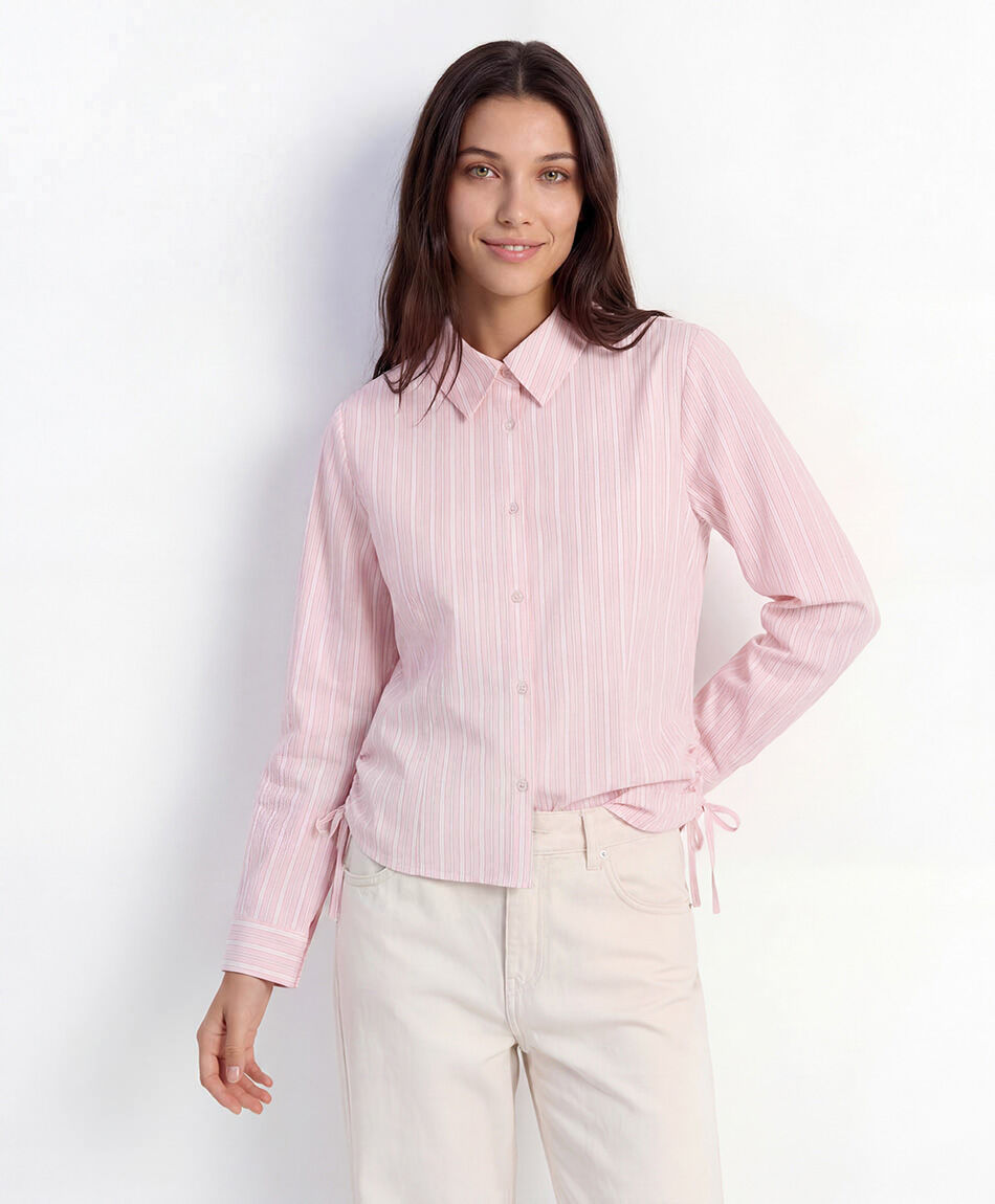 Camisa mujer l&iacute;neas recogida