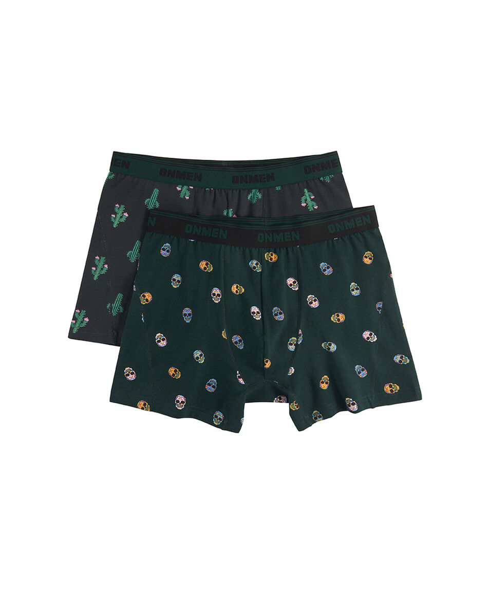 Pack 2 boxer hombre calaveras cactus