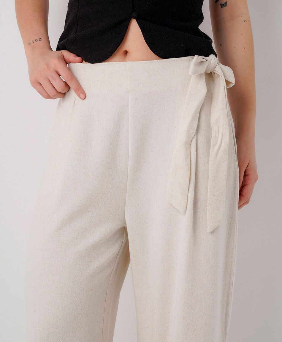 Pantal&oacute;n mujer lino lazo