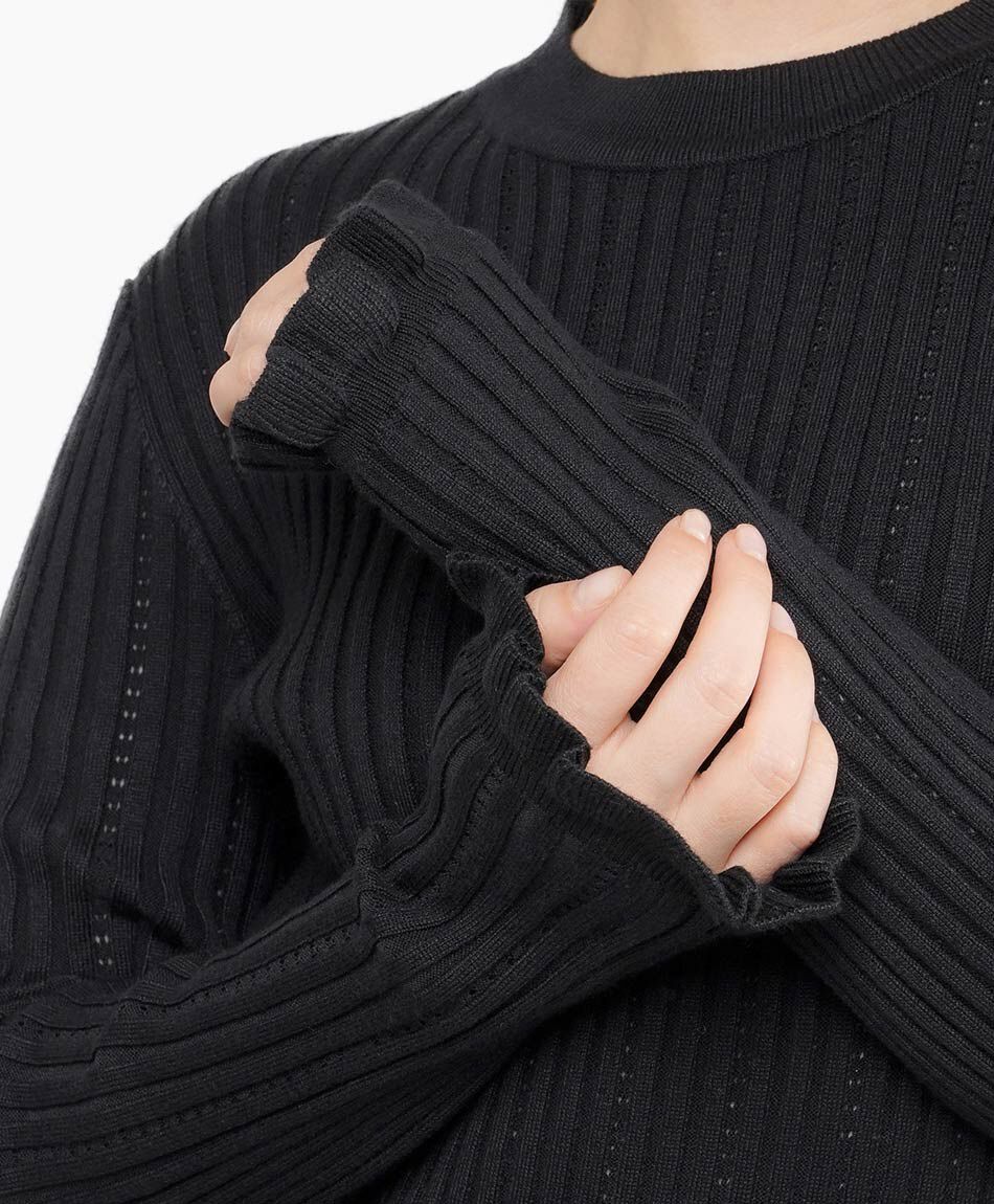 Sweater mujer texturizado negro