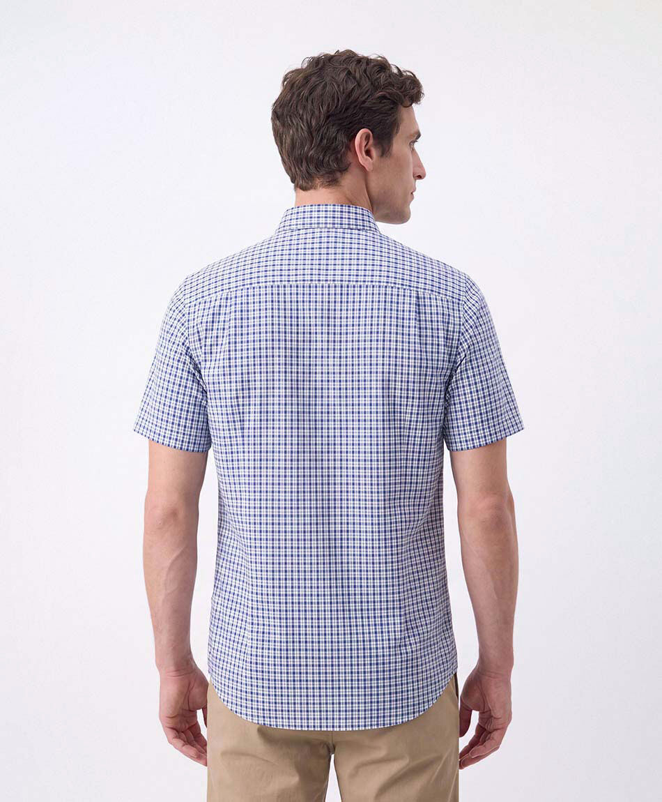 Camisa hombre cuadrille azul negro