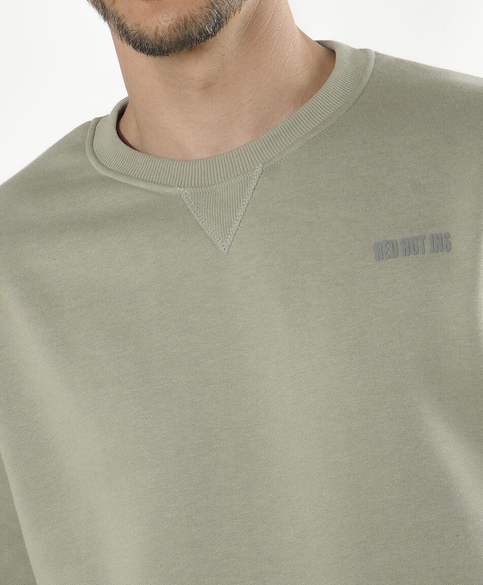 Buzo hombre doble estampado verde