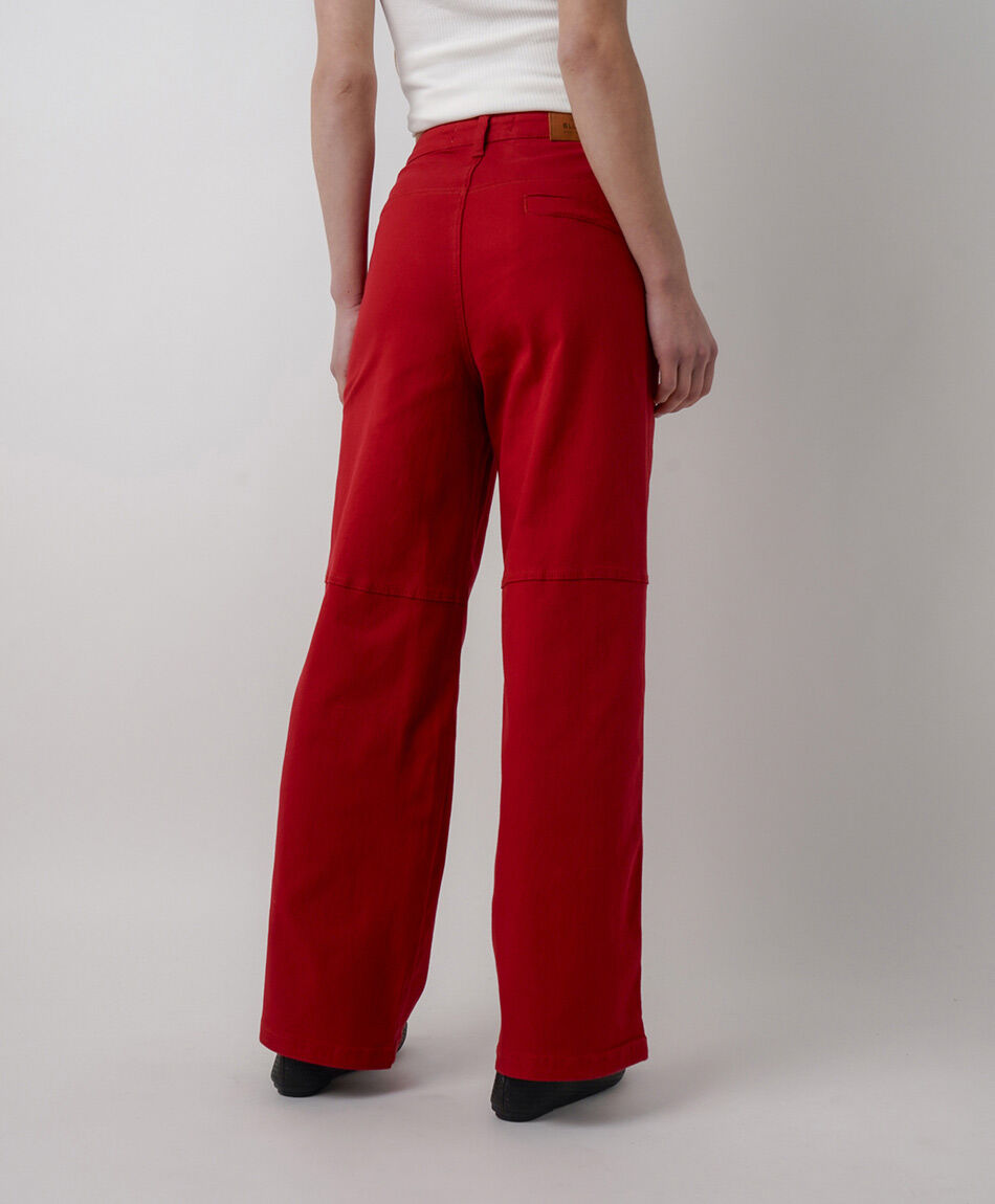 Jeans mujer wide leg rojo