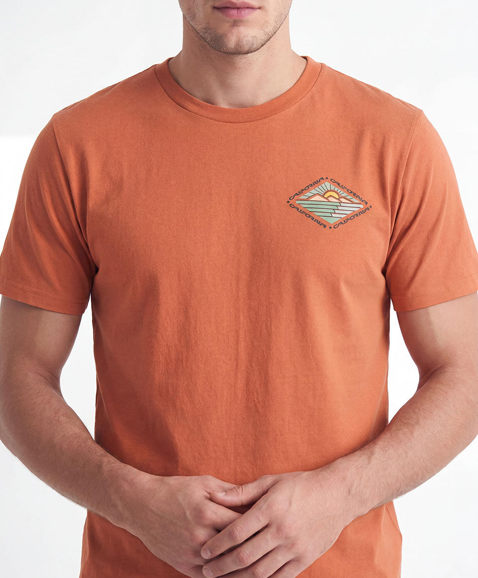 Remera hombre doble estampado california