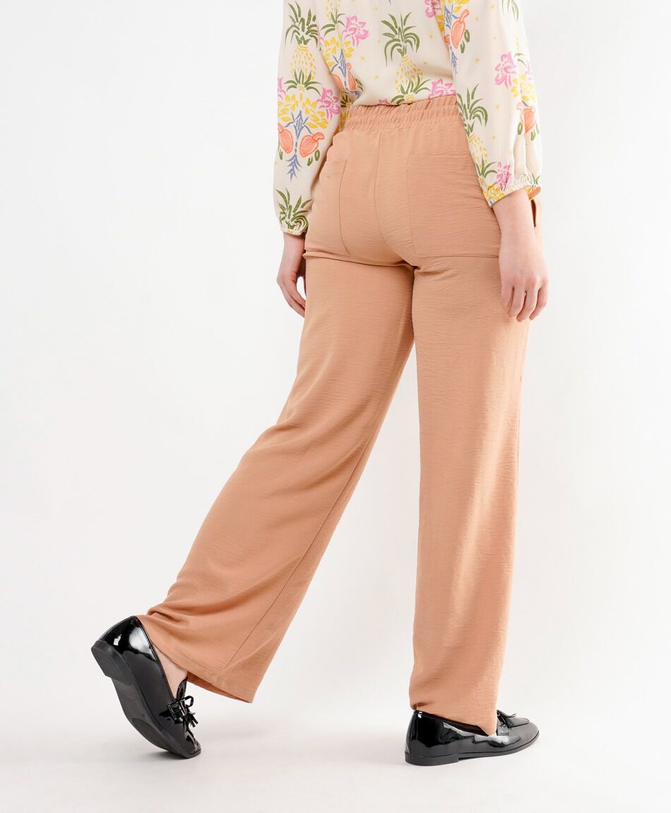 Pantal&oacute;n Wide Leg con Cintura El&aacute;stica