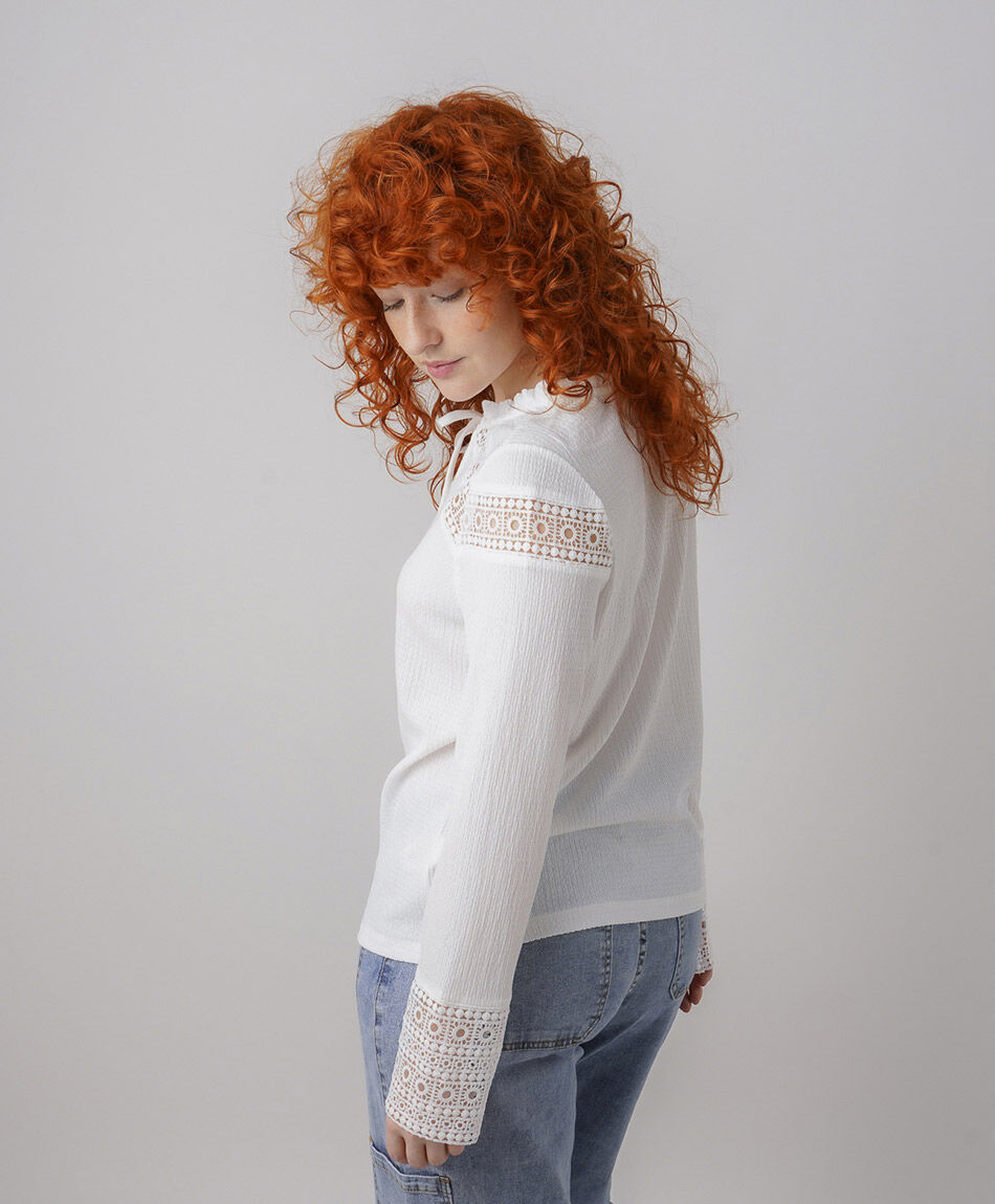 Camisa mujer encajes calados