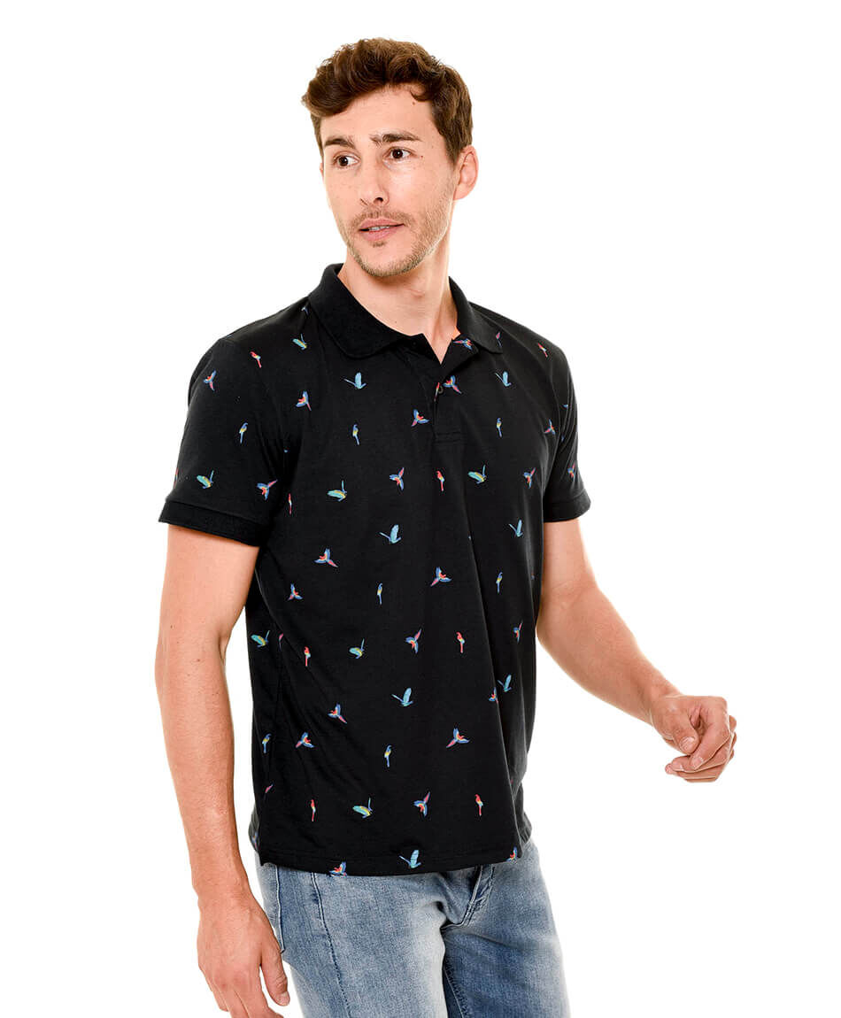 Polera cuello print