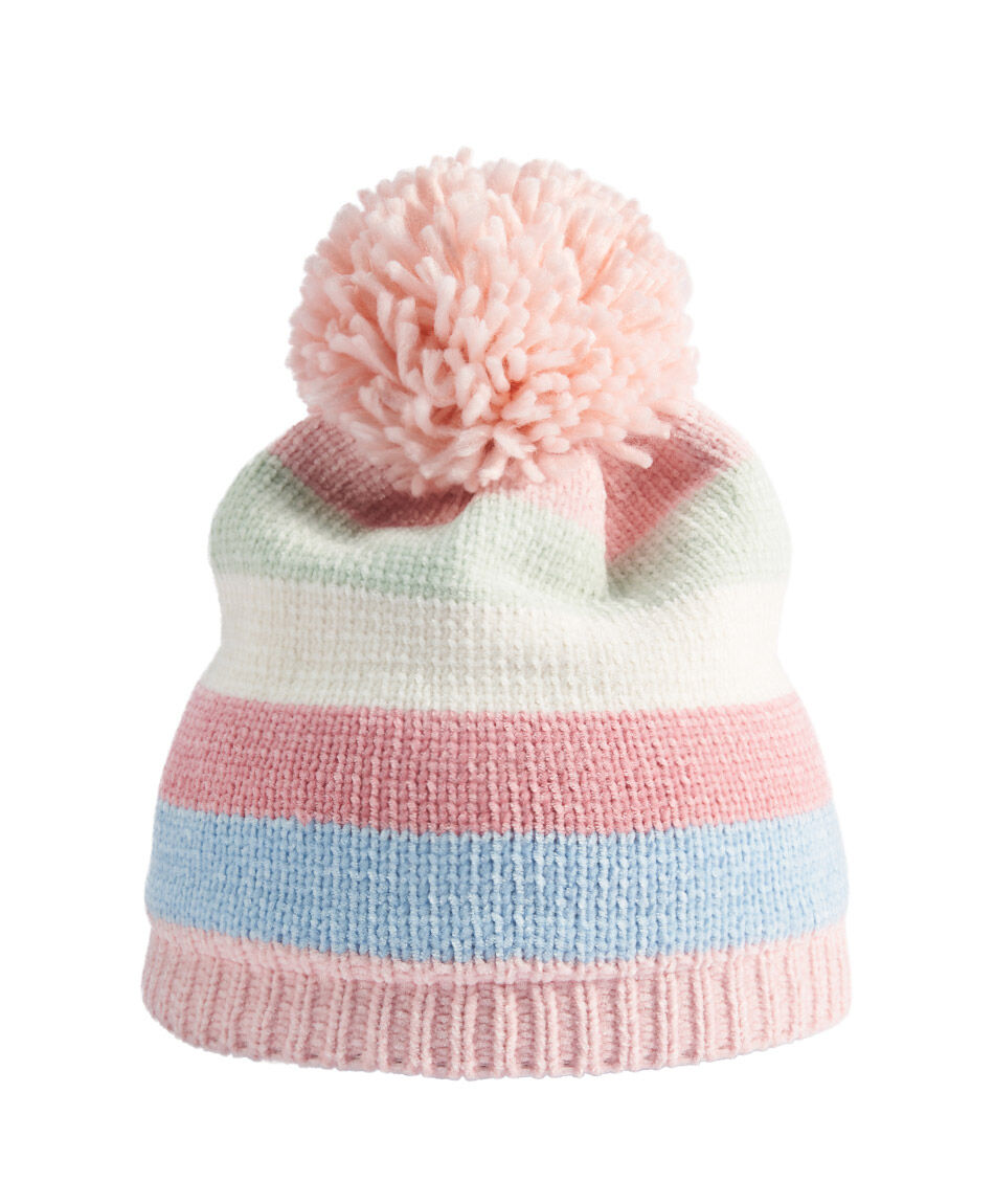 Gorro infantil l&iacute;neas pomp&oacute;n