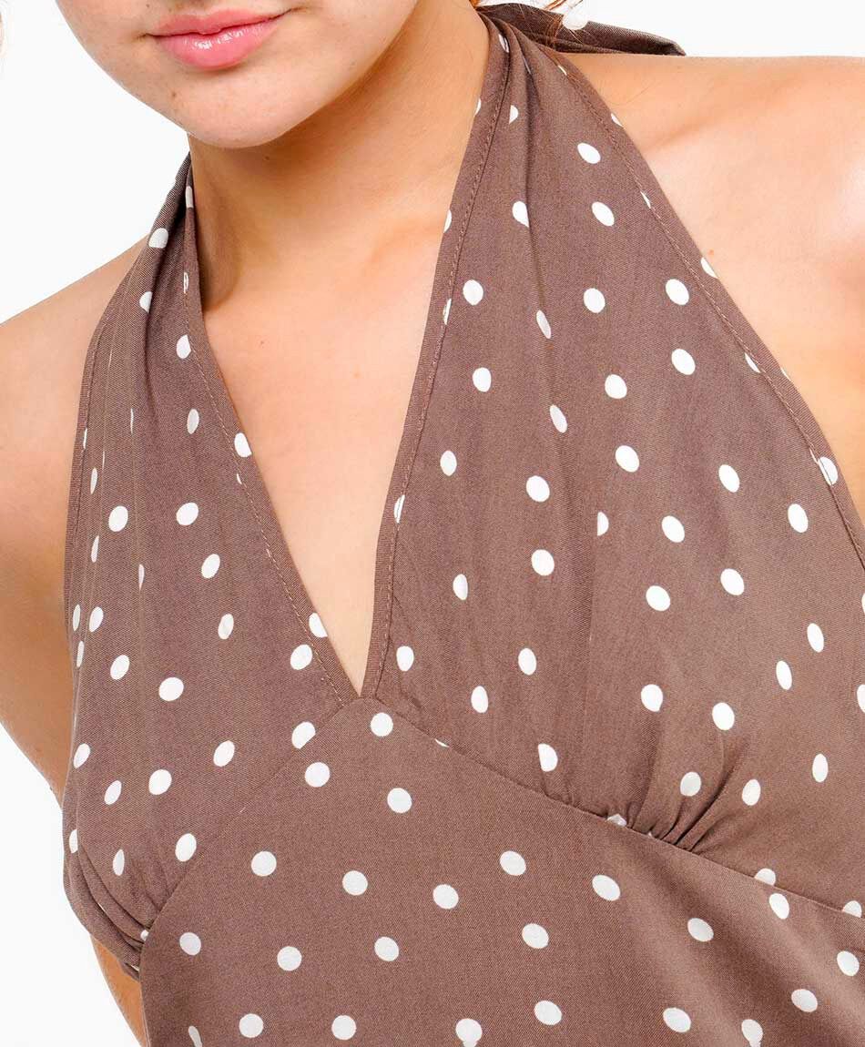 Camisa mujer lunares white