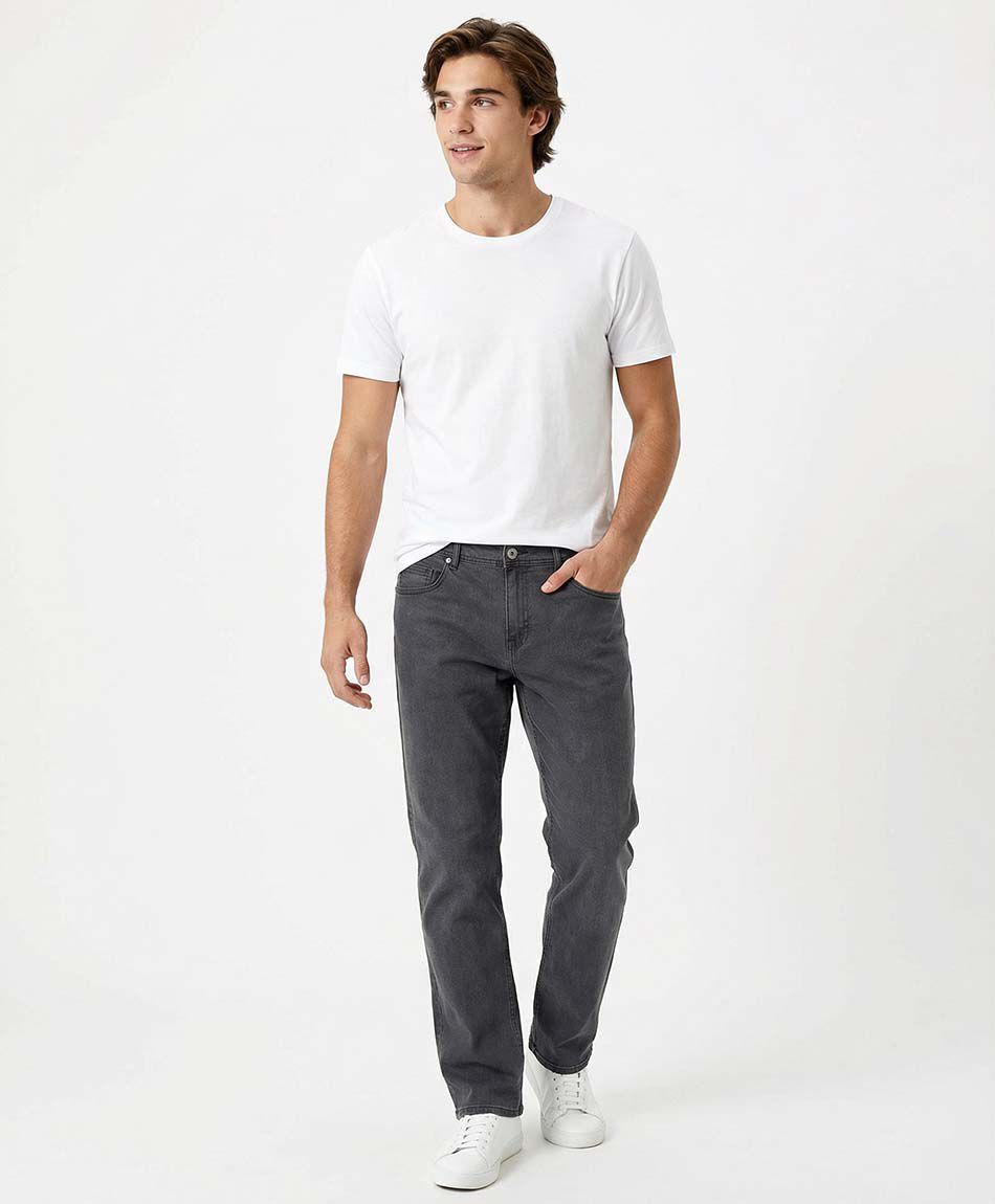 Jeans hombre gris straight