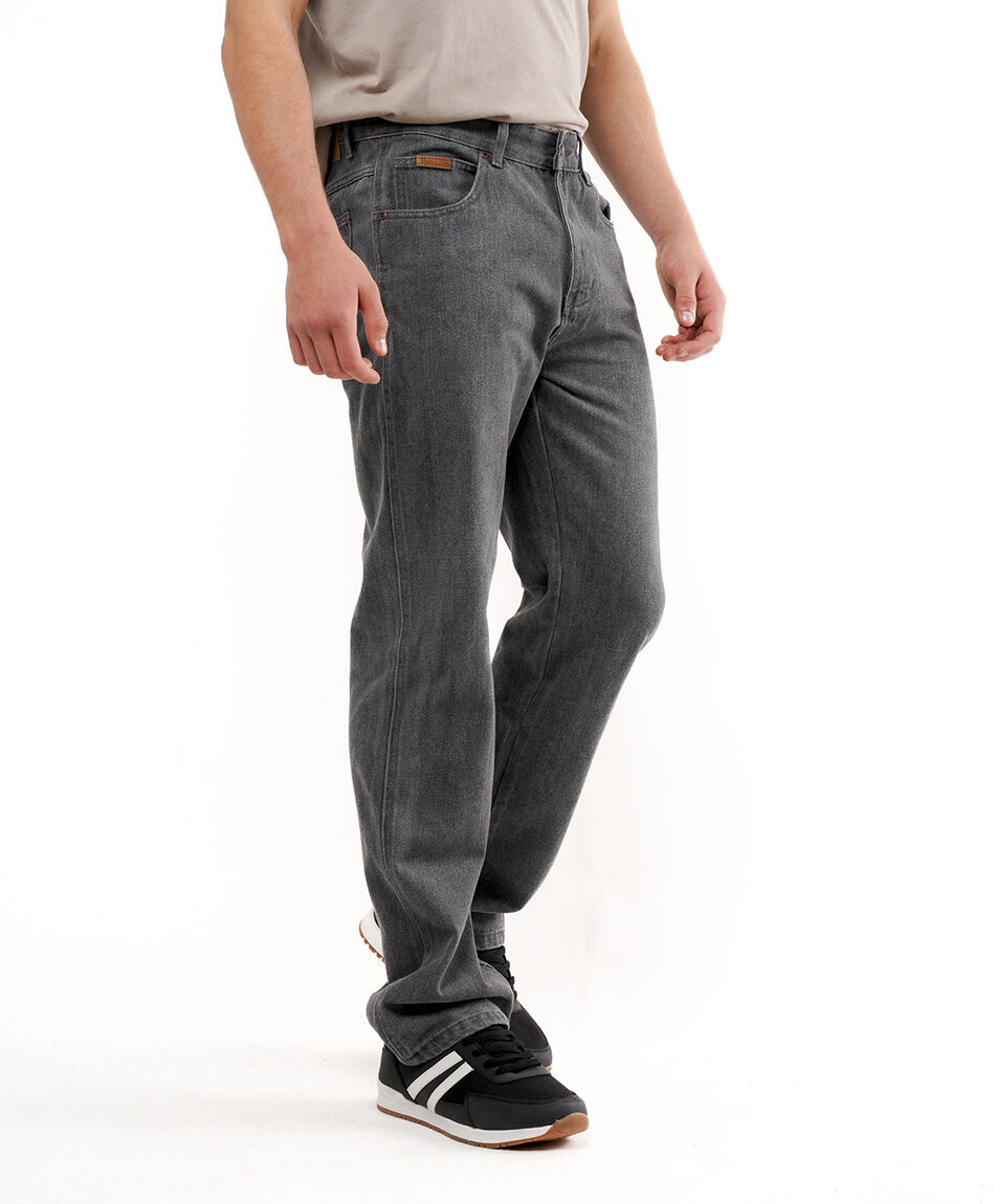 Jeans hombre gris recto