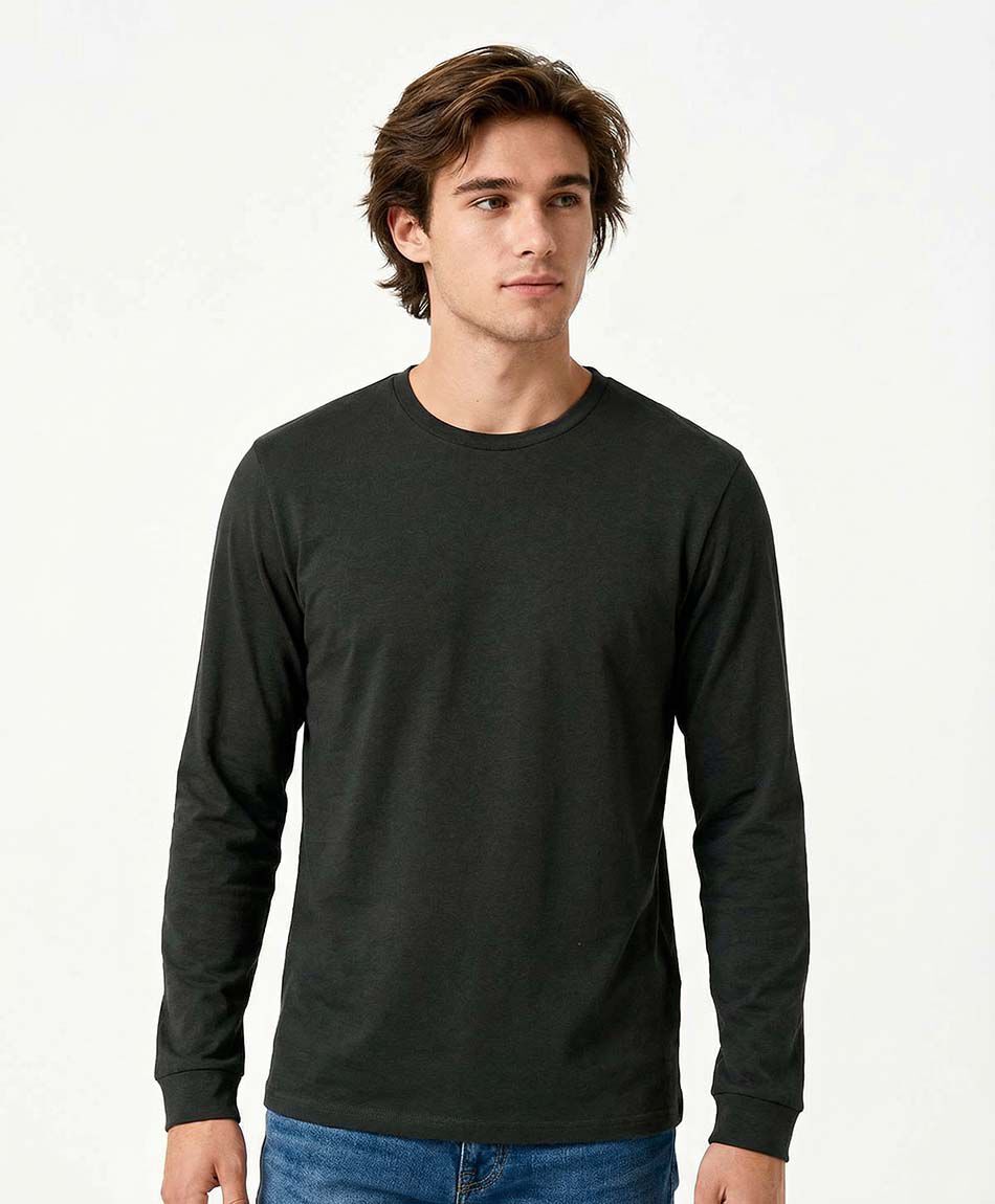 Remera hombre lisa manga larga
