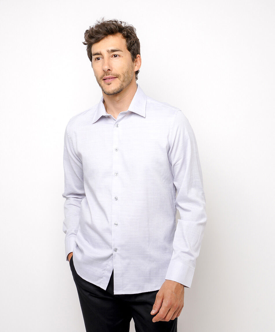 Camisa hombre elegante dise&ntilde;o l&iacute;neas verticales