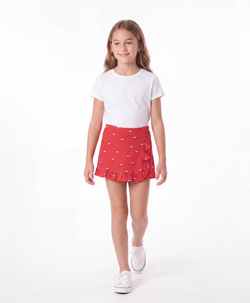 Short ni&ntilde;a pollera florcitas