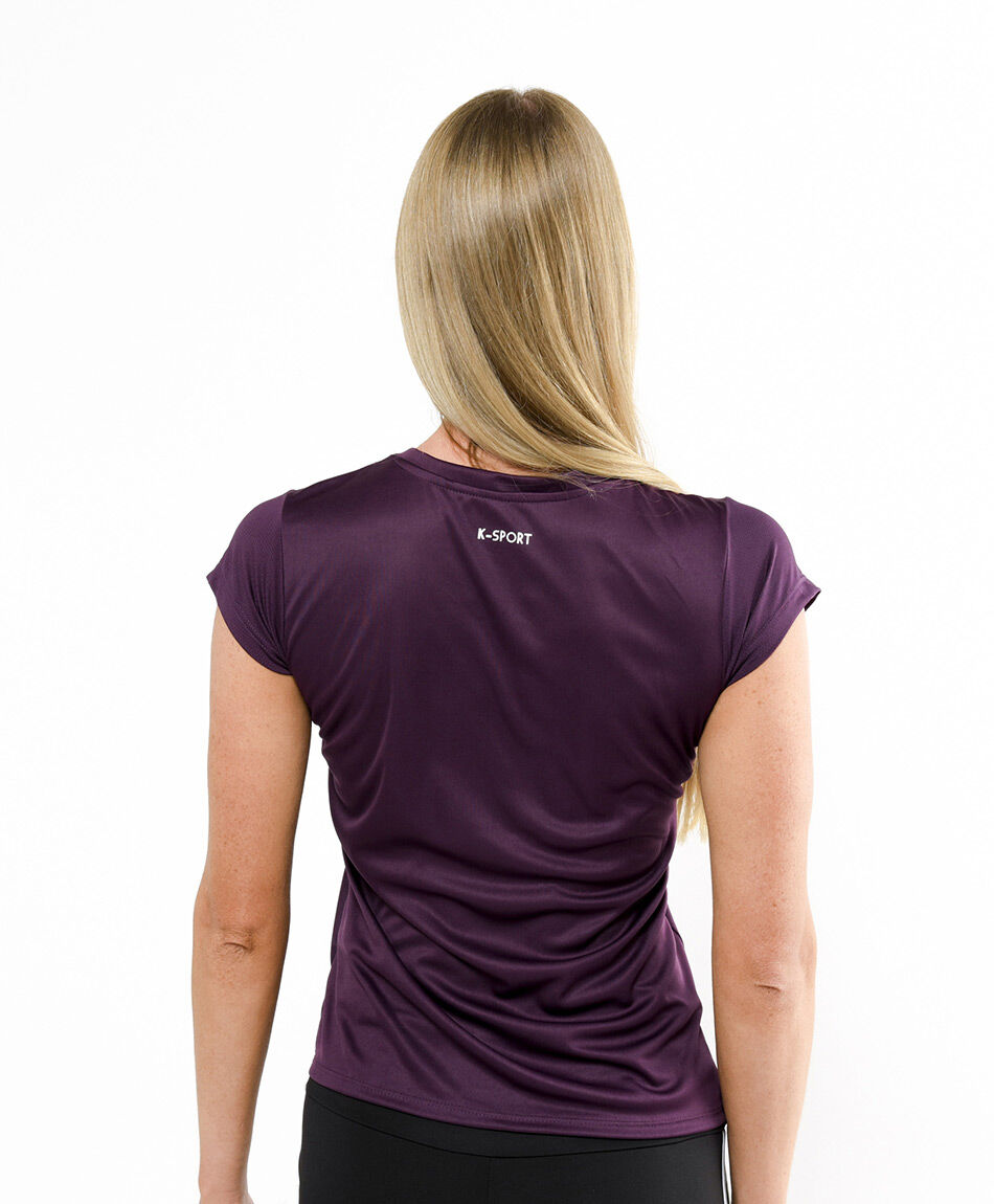Remera deportiva mujer run mora