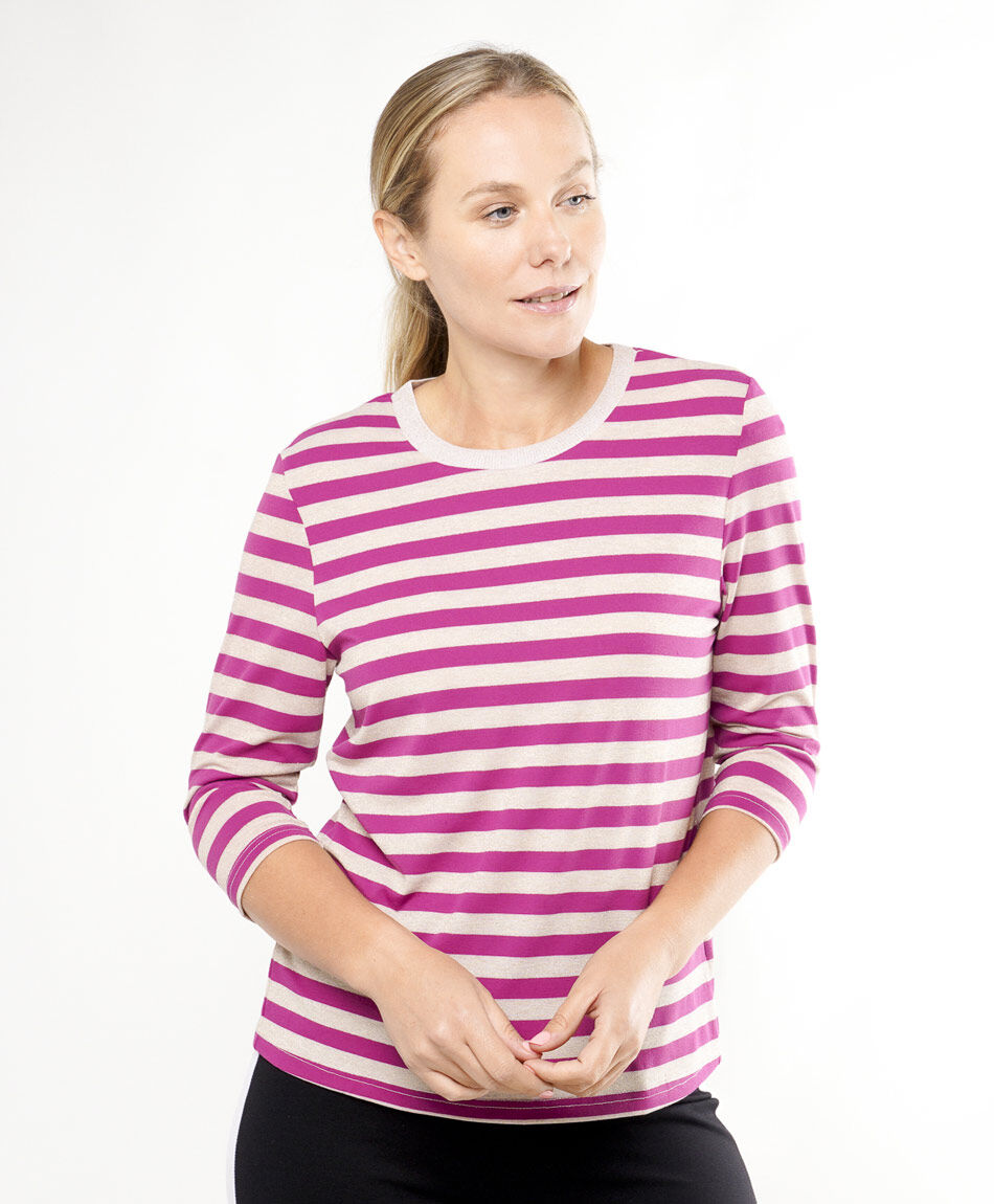 Remera mujer rayas lurex