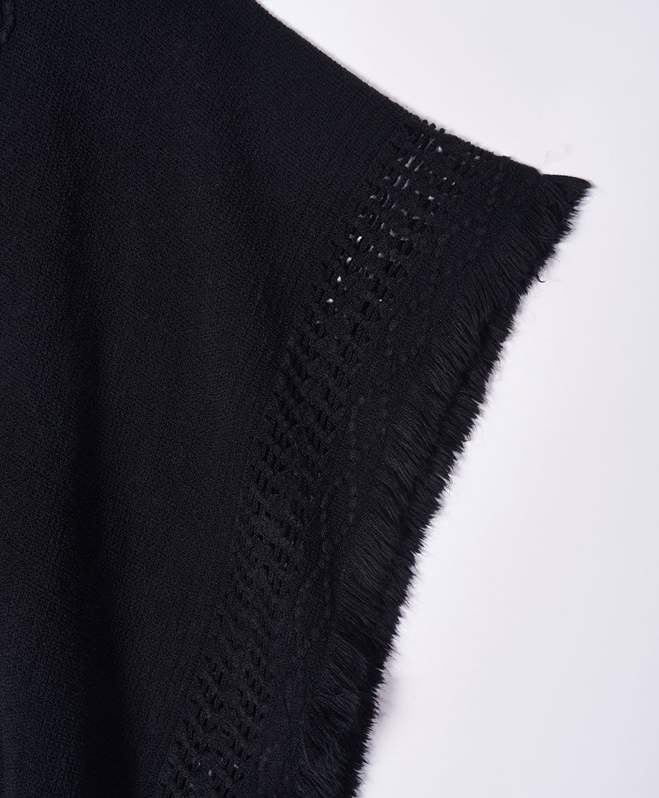 Poncho mujer b&aacute;sico negro