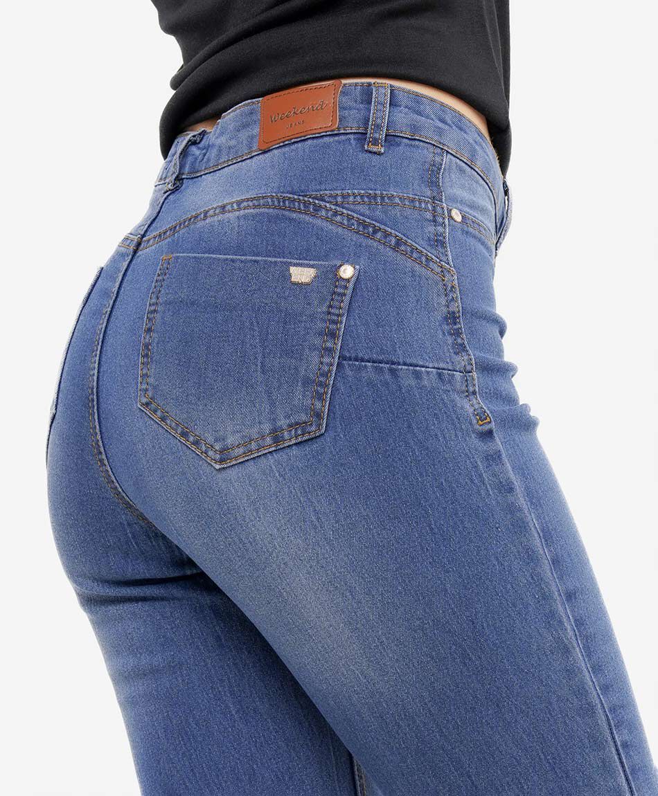 Jeans mujer tiro alto cl&aacute;sico skinny fit