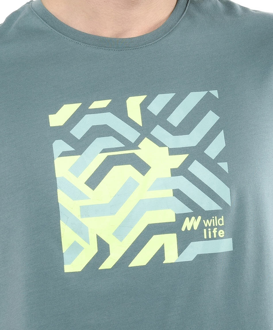 Remera deportiva hombre print wild