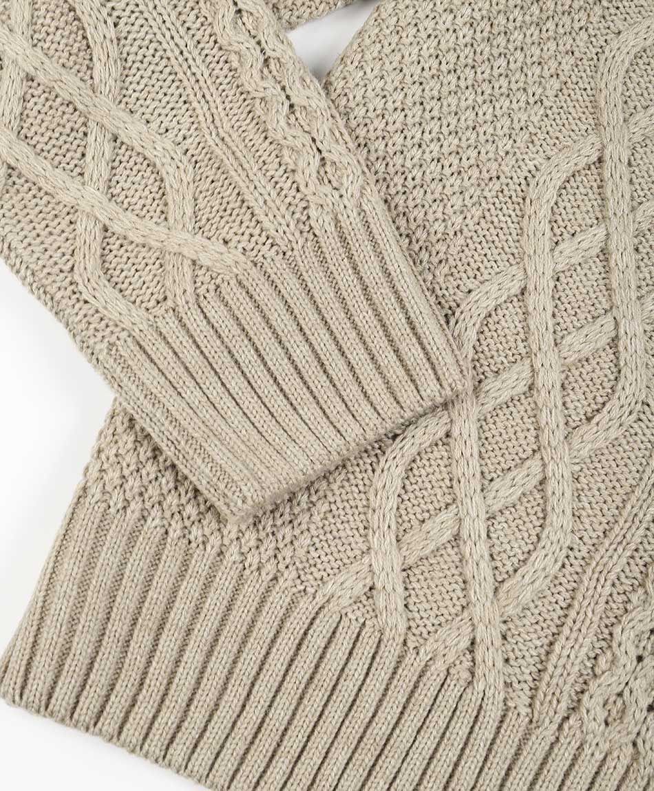Sweater hombre cierre medio beige