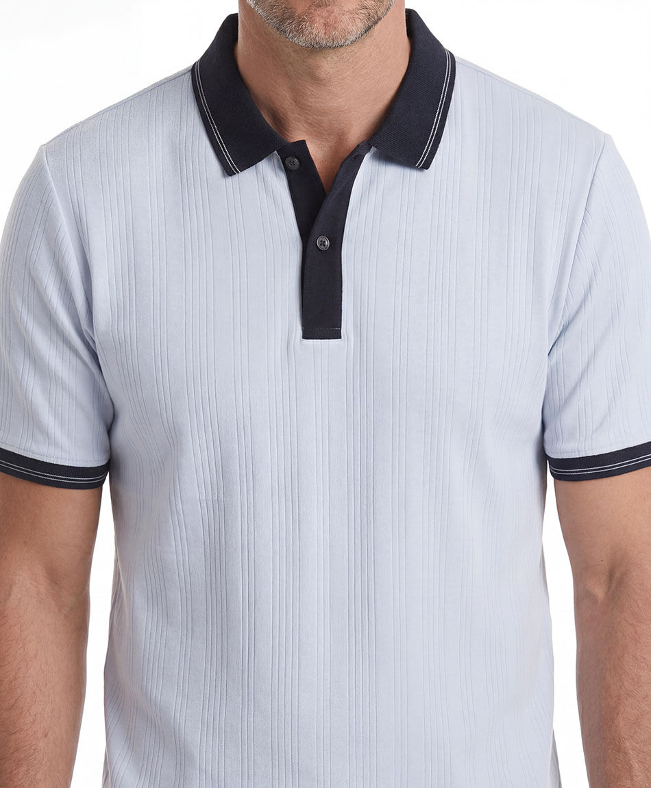 Remera hombre polo cuello azul