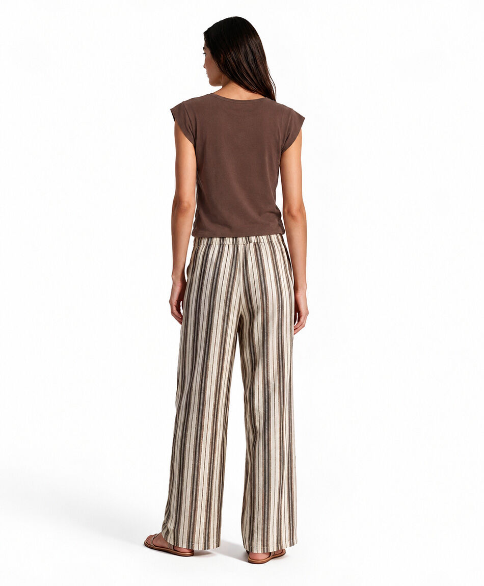 Pantal&oacute;n mujer rayas lino