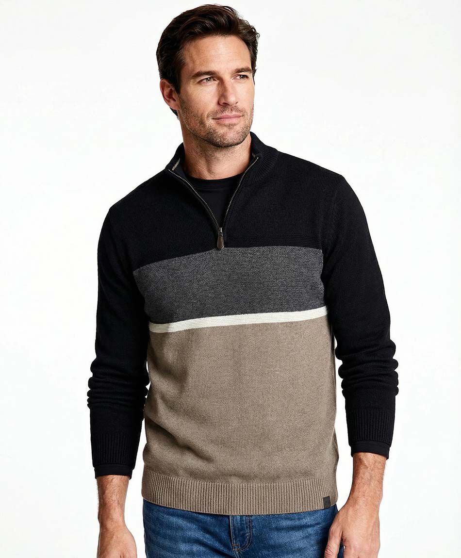 Sweater hombre l&iacute;neas neutro