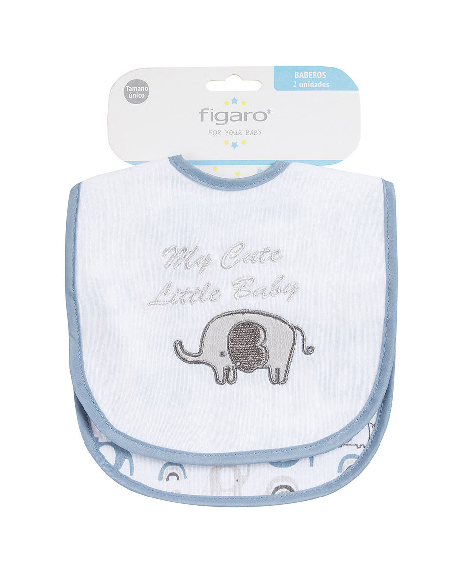 Pack 2 baberos beb&eacute; elefante