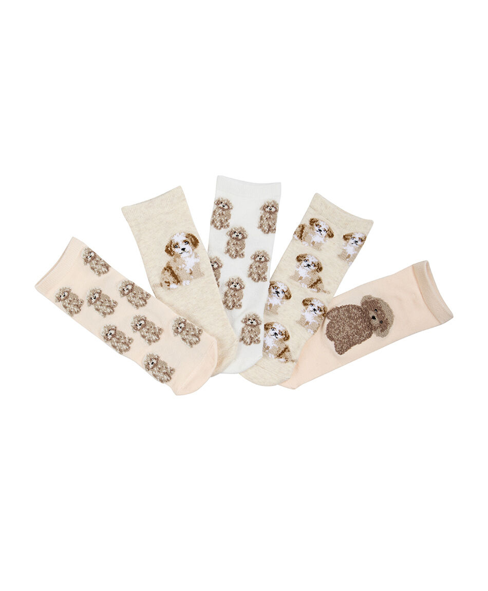 Pack 5 medias mujer cortos perritos
