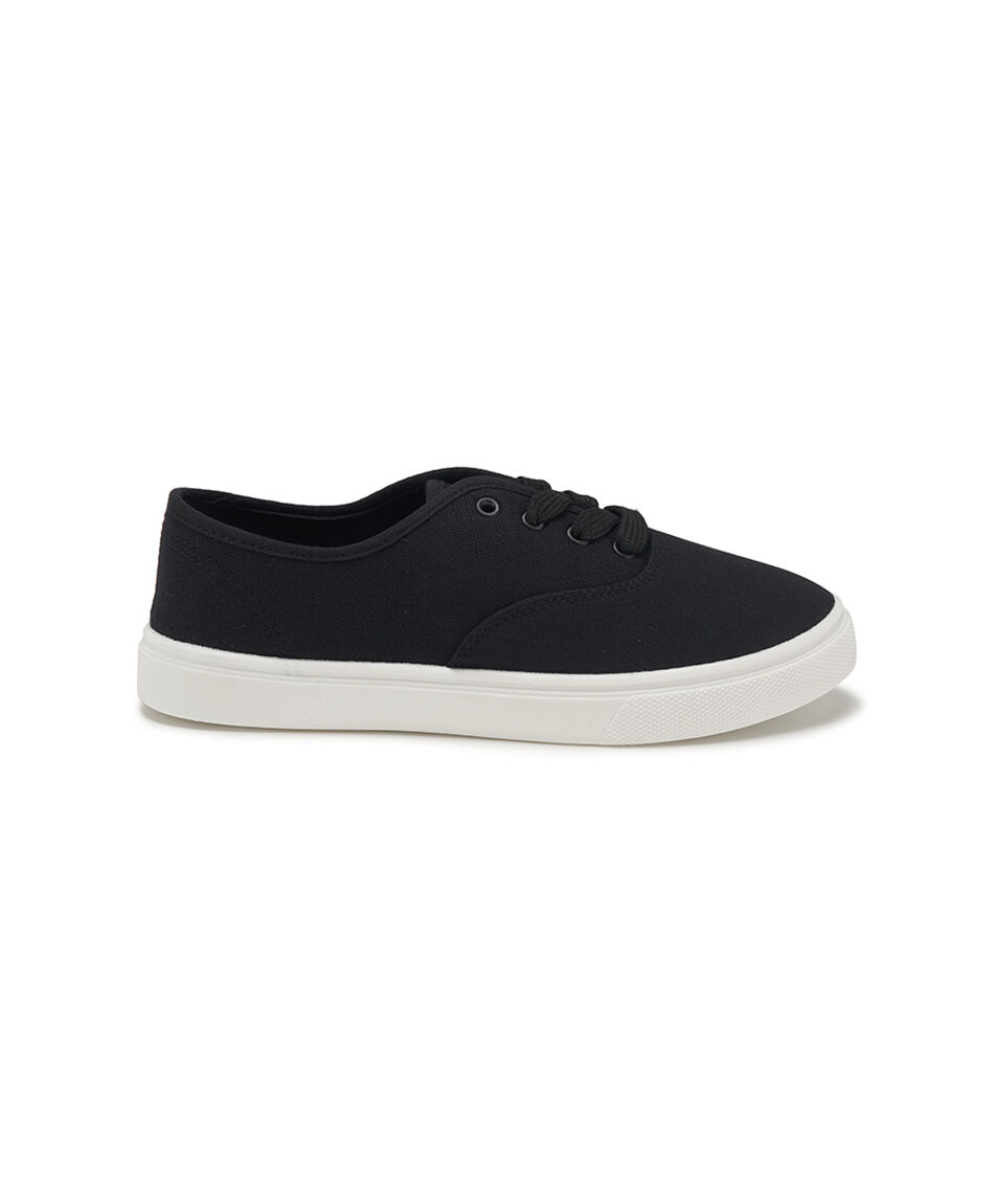 Zapatilla mujer lona negra