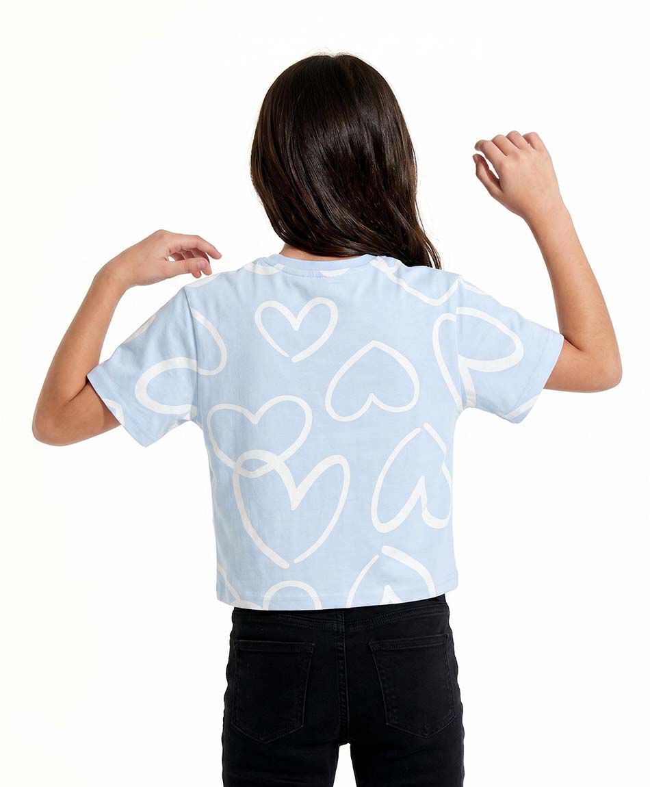 Remera ni&ntilde;a corazones
