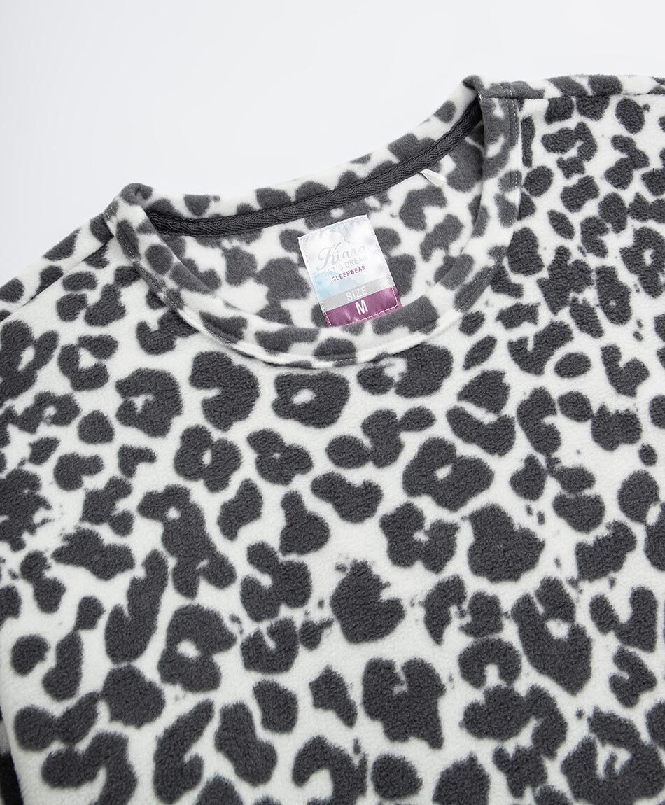 Pijama mujer animal print black and white