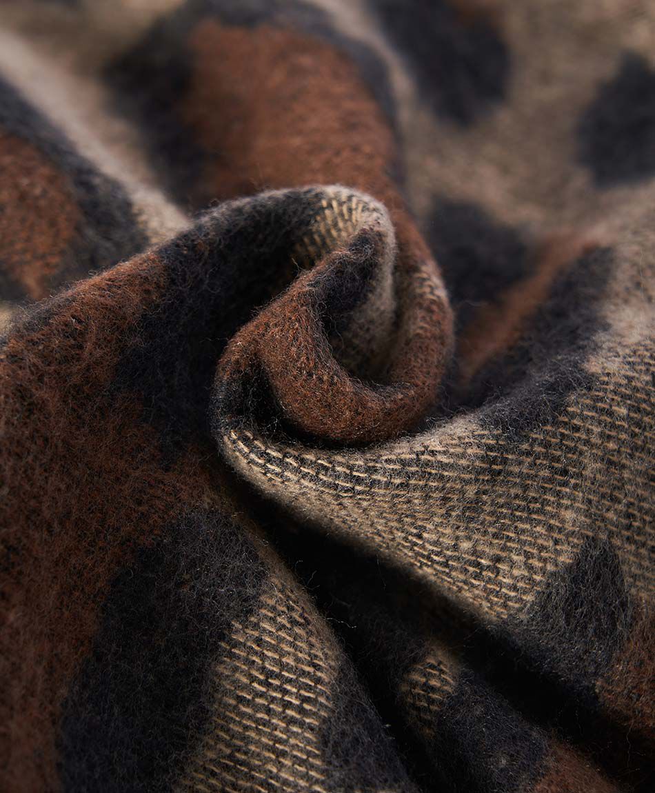 Poncho mujer animal print brown