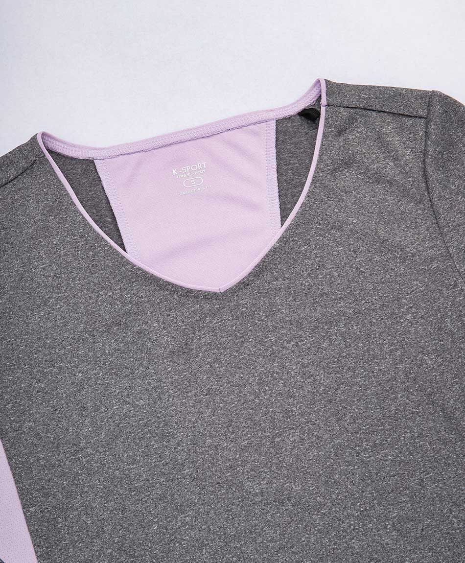 Remera deportiva mujer mix gris