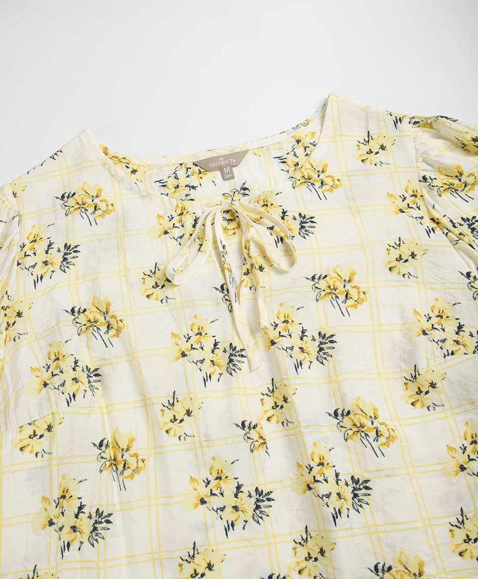 Camisa mujer floreada lazo