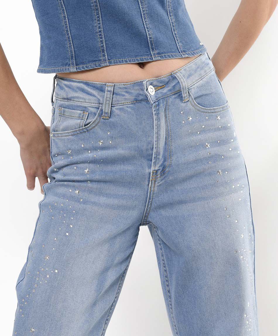 Jeans mujer brillos y estrellas