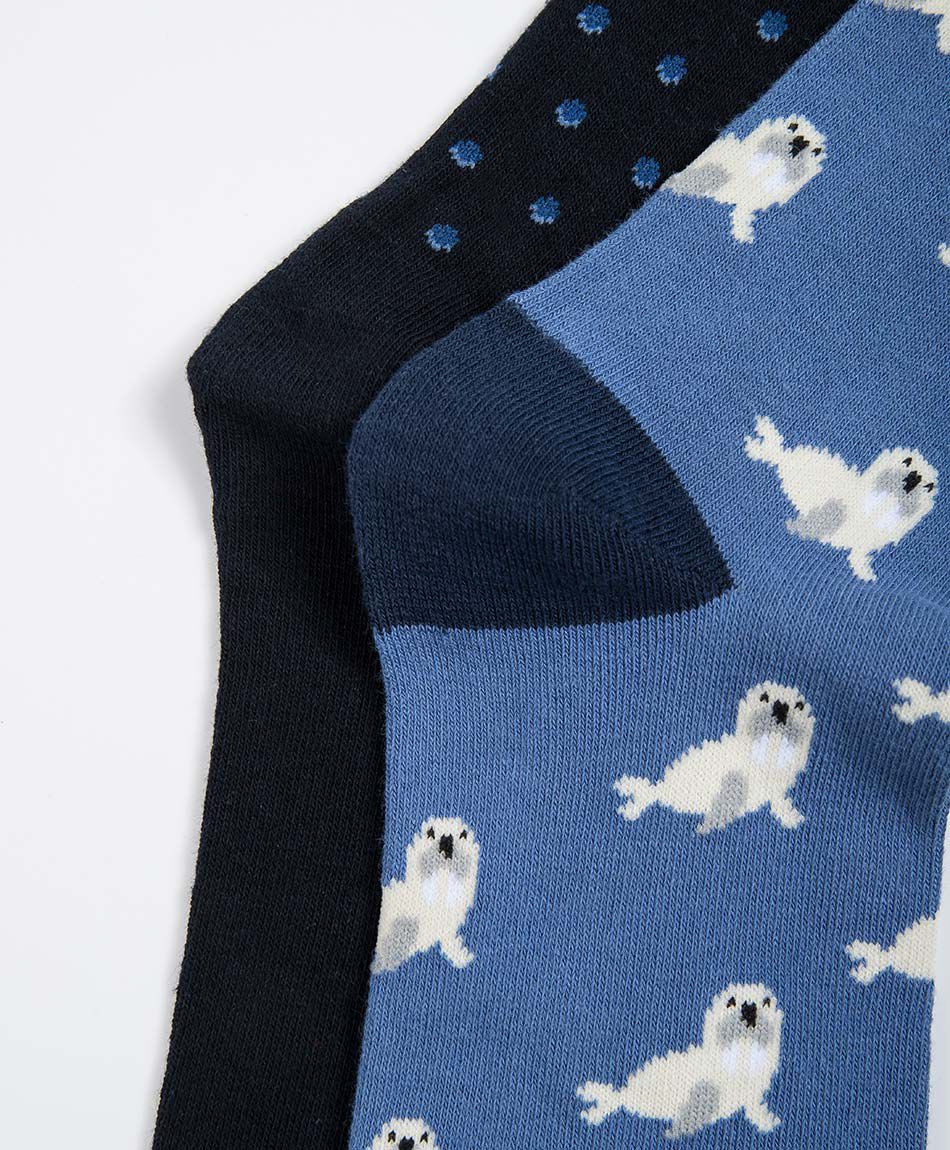 Pack 2 medias hombre dise&ntilde;o foca