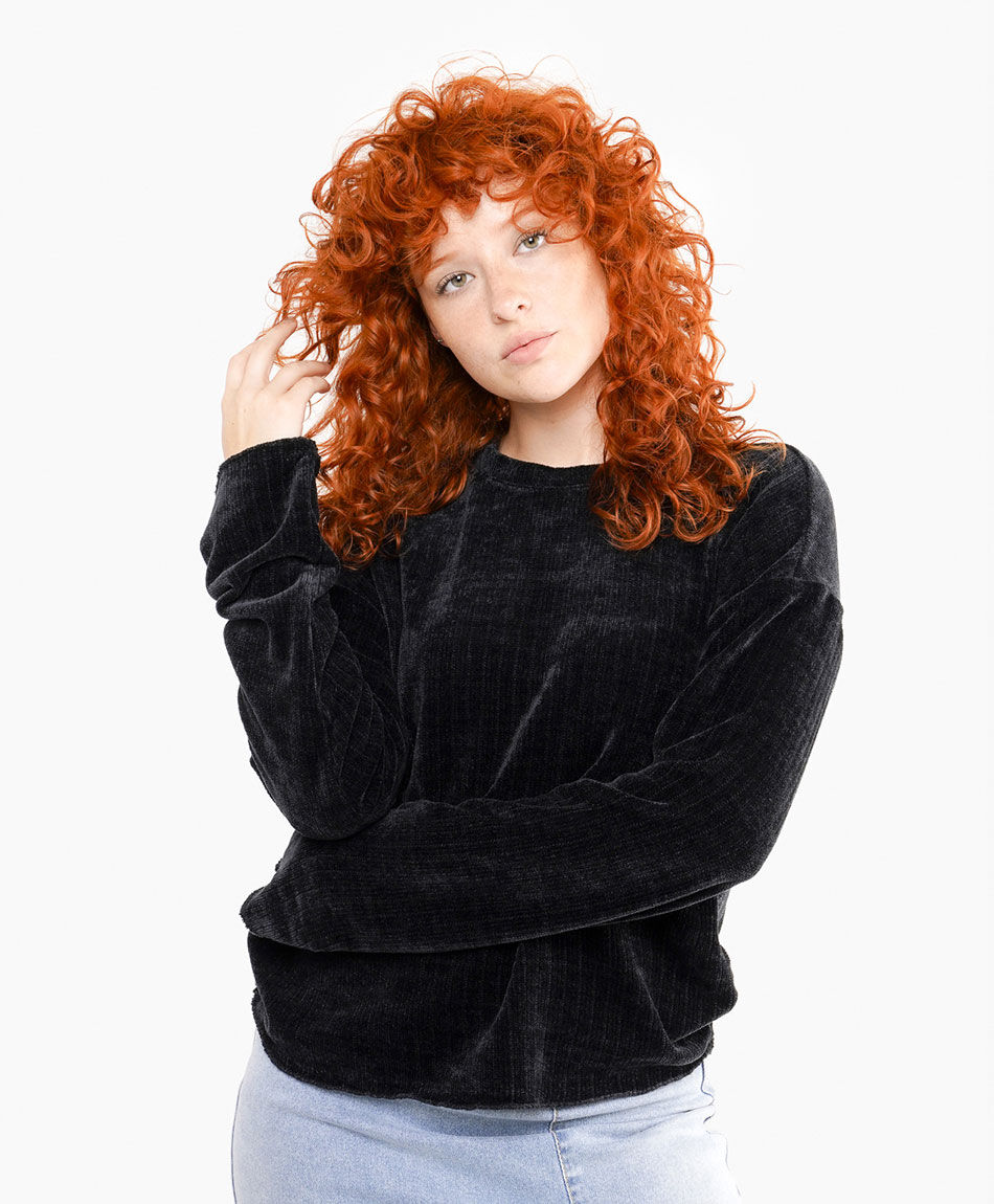 Sweater mujer chenille black