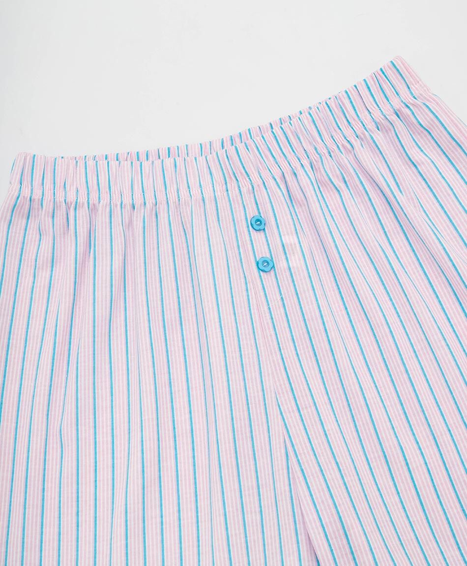 Pijama mujer short rayas rosado