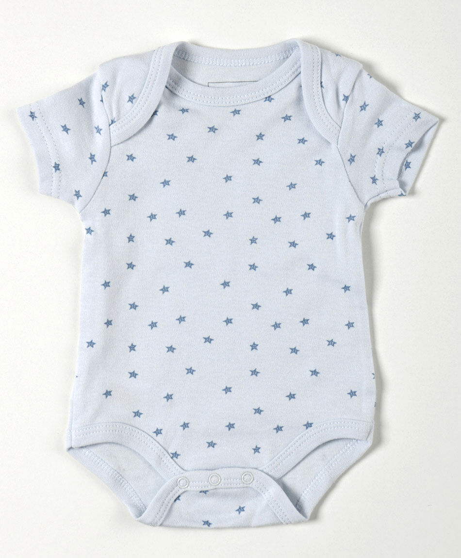Pack 2 bodies beb&eacute; azul liso y estrellas