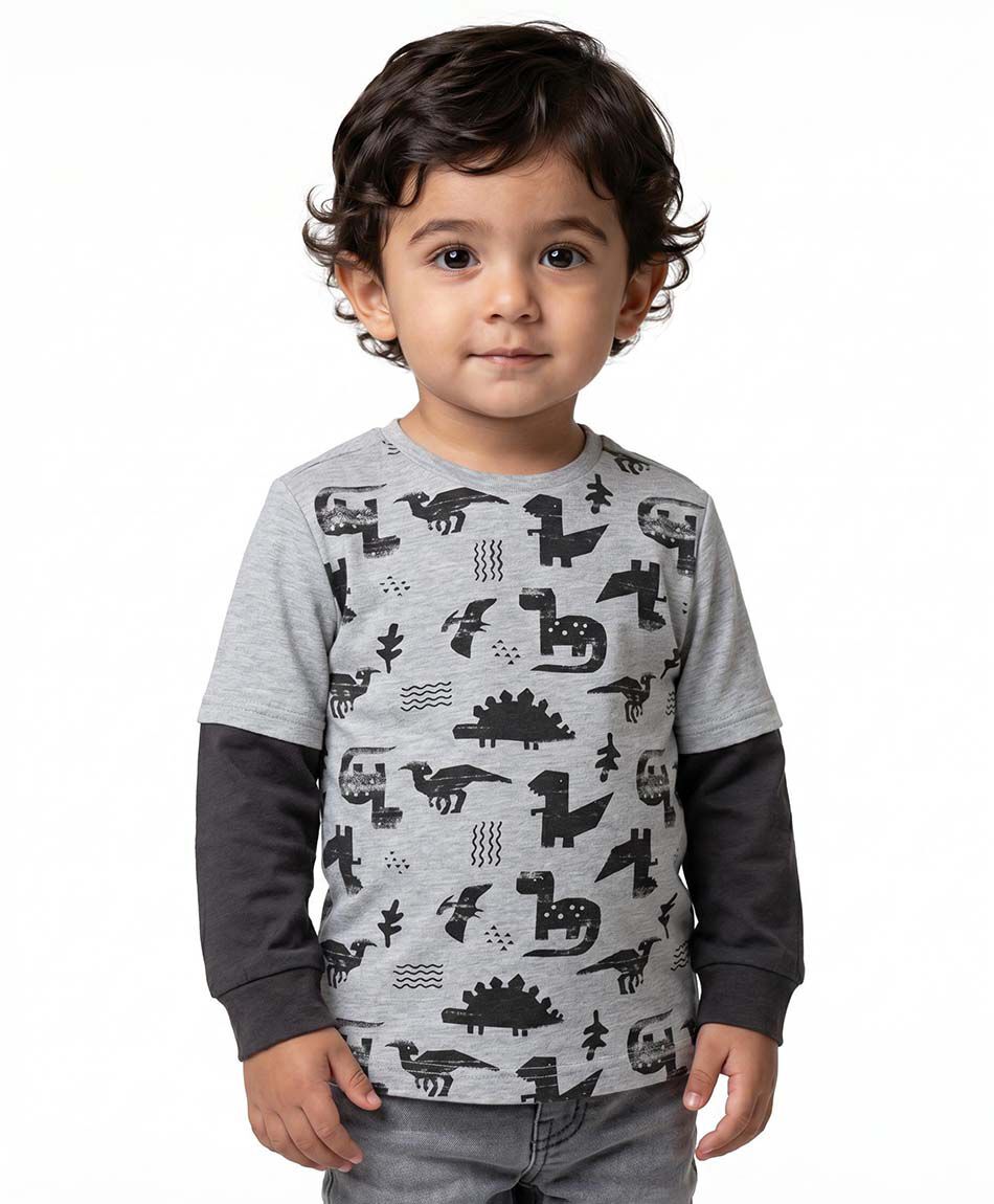 Remera beb&eacute; manga larga dinosaurios