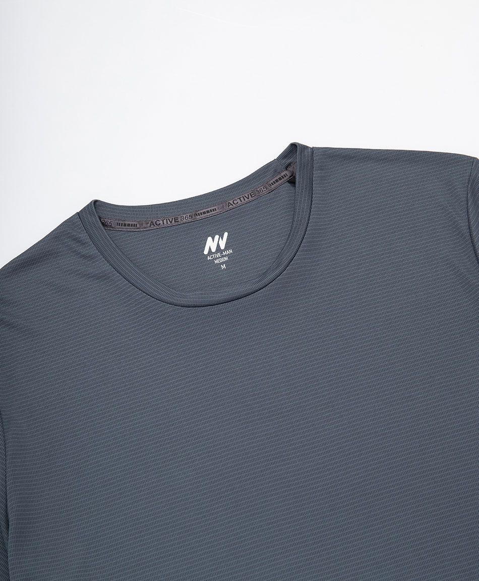 Polera deportiva hombre lisa gris