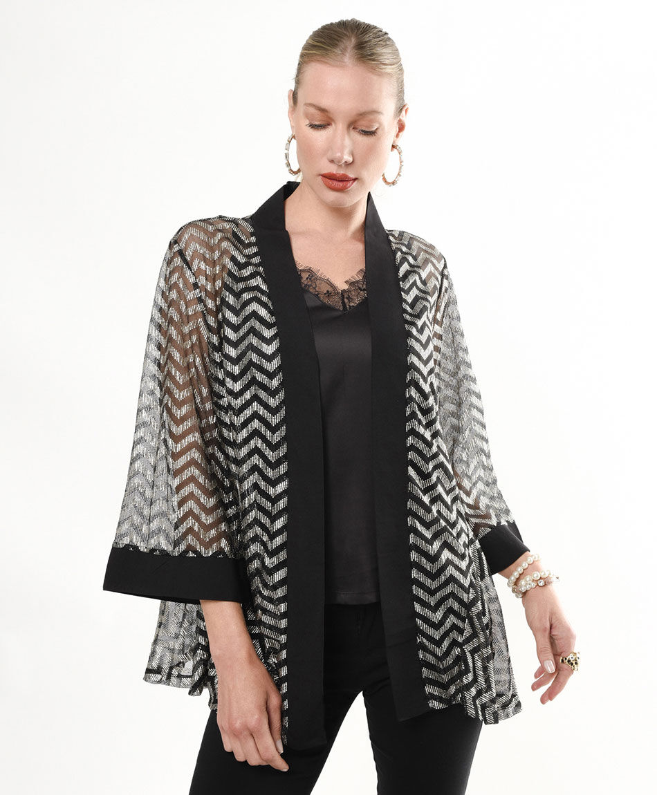 Tapado mujer zigzag plateado - TRICOT