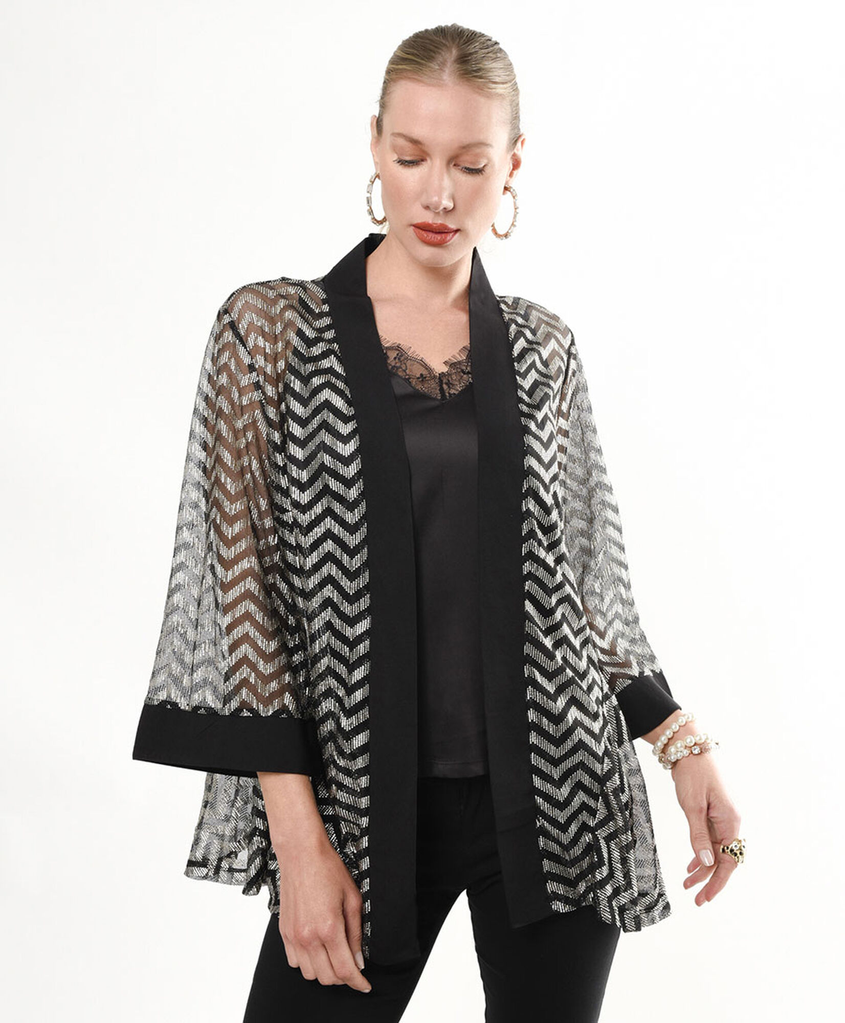 Tapado Ropa Tapado mujer zigzag plateado - TRICOT