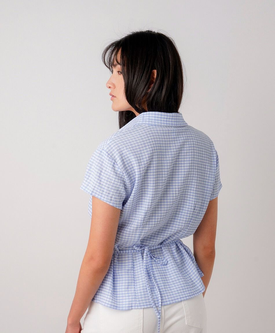 Camisa mujer cuadros lazo