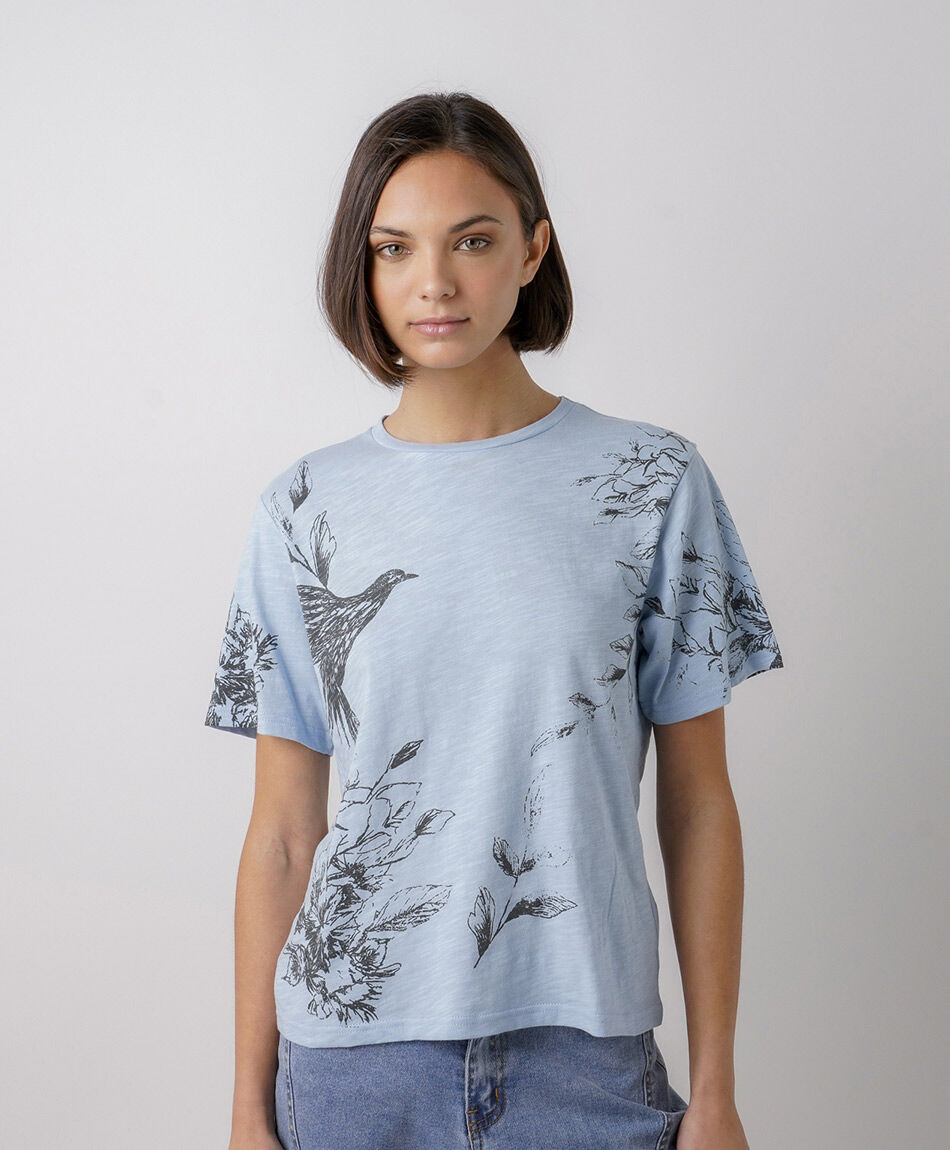 Remera mujer print p&aacute;jaro