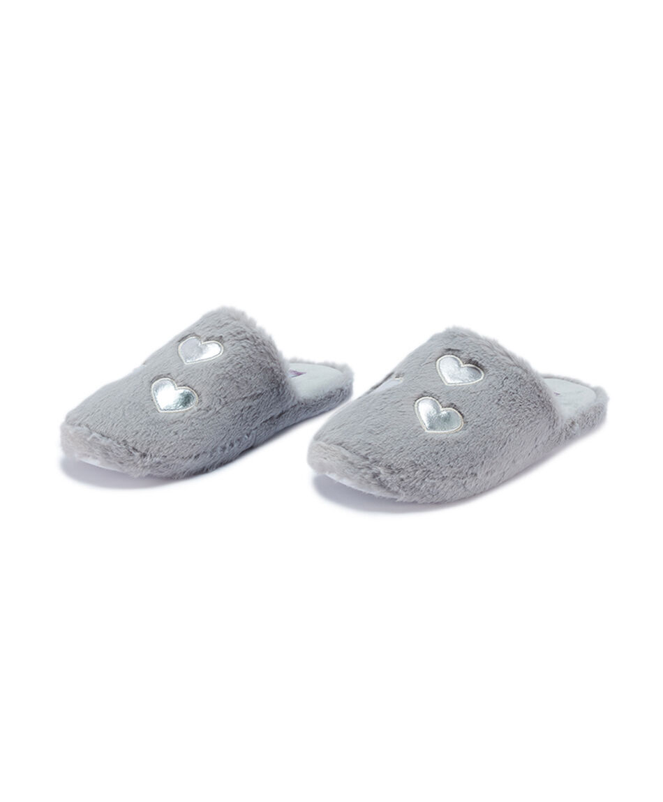 Pantuflas mujer heart silver